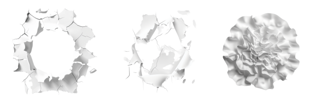 Abstract Trio of Forms A Study in Texture Shape