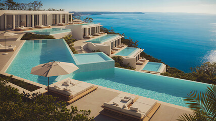 Luxury cliffside resort with infinity pools overlooking the ocean luxury resort swimming pool