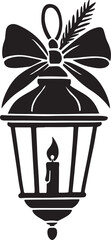 Christmas with lantern, forgotten Cristmas theme silhouette vector