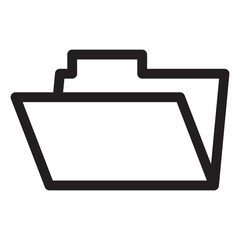 black-and-white folder icons with varied designs and perspectives, suitable for representing file directories, storage systems, or organizational structures in digital interfaces