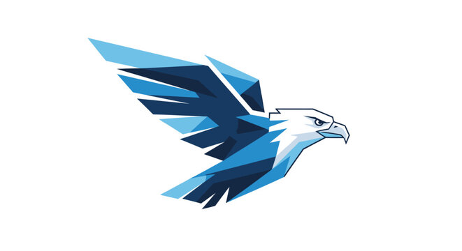 Abstract eagle logo design with geometric shapes conveys a modern powerful image - Powered by Adobe