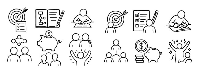 Obraz premium Success Icons Grid