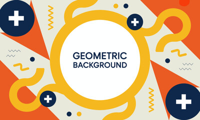 Fototapeta premium An abstract geometric background filled with vibrant color shapes, curves, and lines to provide a dynamic canvas suitable for various creative projects and designs.