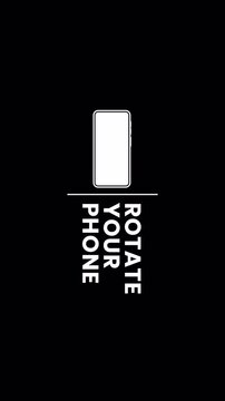 Vertical video of rotate your phone to landscape animation on alpha channel transparent background. Suitable for technology or device orientation design concepts.
