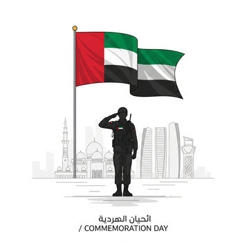 UAE Commemoration Day Vector Illustration &ndash; Honoring UAE Martyrs and National Heroes