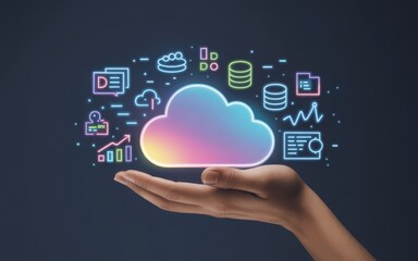 Fototapeta premium Cloud Computing and Digital Transformation Concept