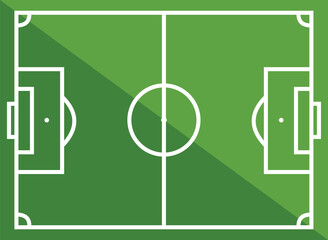 Detailed Soccer Ground Background — Realistic Green Grass Football Pitch Template Vector