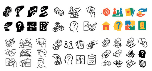 Assorted board game icon collection