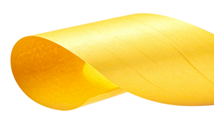 Abstract Yellow and Gold Curved Paper Background Isolated on Transparent Background