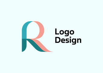 A stylish and modern logo design featuring the letter R in a unique, creative arrangement with flowing lines, showcasing professionalism and contemporary aesthetics in branding.