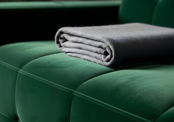 Macro shot of a velvet modular sofa texture