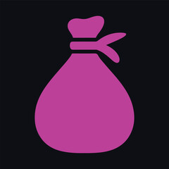 Magenta bag icon symbolizing finance, savings, wealth and payment.