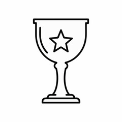 Simple Trophy Icon with Star &ndash; Award, Achievement, Winner Symbol Vector Illustration