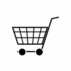 Shopping Cart Icon – Retail Store, Online Shop, E-Commerce Basket Vector Illustration