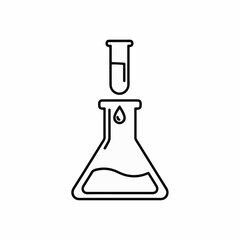 Laboratory Flask with Dropper Icon – Science Experiment, Chemistry Research, Medical Lab Vector Illustration