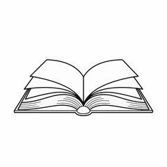 Open Book Icon – Reading, Education, Knowledge, Literature, Study Symbol Vector Illustration