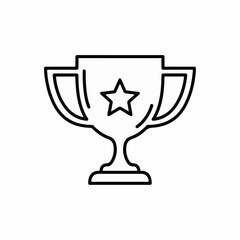 Simple Trophy Icon with Star – Award, Achievement, Winner Symbol Vector Illustration