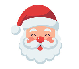 Cute santa claus head, flat design. Vector illustration.