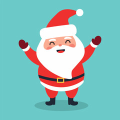 Cute santa claus head, flat design. Vector illustration.
