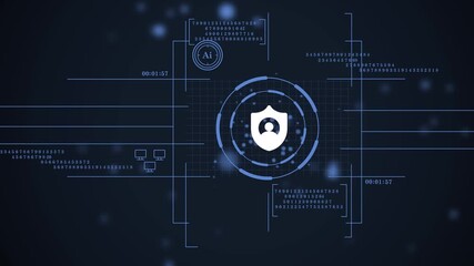 futuristic user interface for personal data security and verification. futuristic user identity and data protection. digital cybersecurity interface for user authentication and data protection. - Powered by Adobe