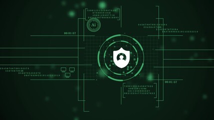 digital cybersecurity interface for user authentication and data protection. futuristic user interface for personal data security and verification.  futuristic user identity and data protection. - Powered by Adobe