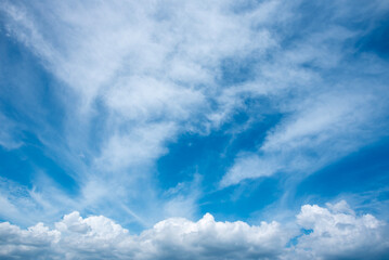 blue sky and white clouds.