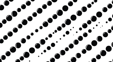 Abstract black dots diagonal pattern monochrome texture graphic design element modern background