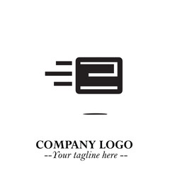 Box Moving Fast Symbol in Black on the White Background with Dynamic Delivery Design