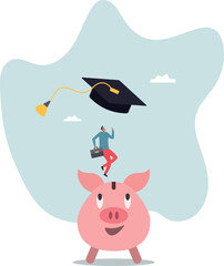 Education fund, cost and expense in books, course study, saving money to achieve degree and graduation.about a man and his life.