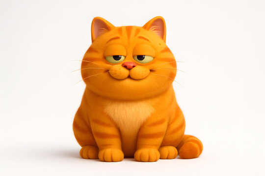Cute 3D Cartoon Orange Tabby Cat