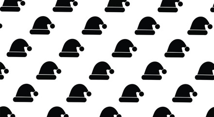 Seamless santa hat pattern vector illustration christmas holiday background festive winter icon