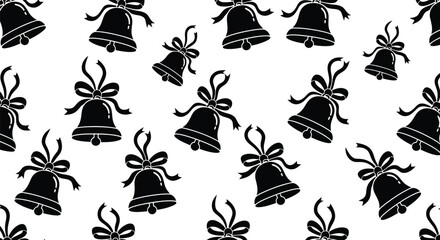Christmas bells seamless pattern festive holiday vector illustration winter celebration background