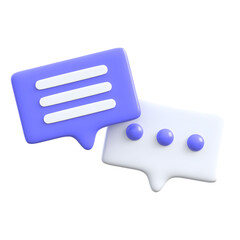 Customer support concept chat bubbles with dots flat 3D icon