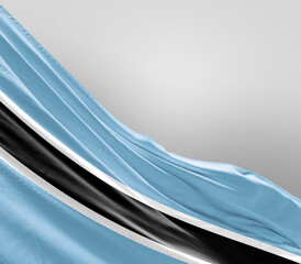 Botswana flag waving on grey background. Botswana national flag for independence day.