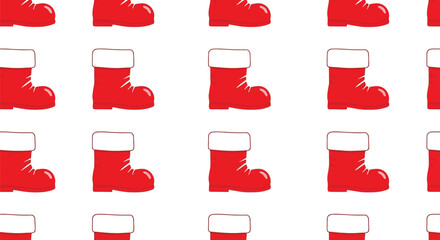 ARed Santa Claus boot seamless pattern background vector illustration christmas holiday texture print.