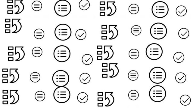 Checklist Verification Process, Document Icons, User Interface, Digital Workflow, Minimalist Style, Front View, Concept of Organization
