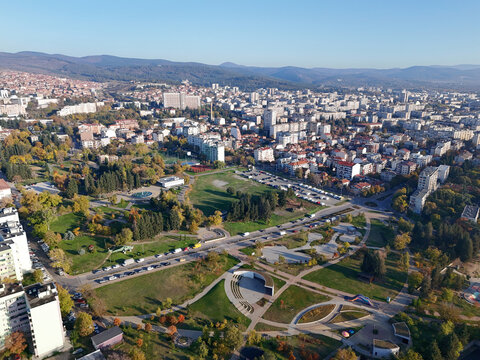 Stara Zagora Bulgaria park drone view