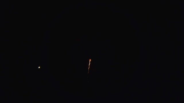 A vibrant display of fireworks bursts into colors over the night sky, celebrating a joyful summer event. A crowd gathers below, mesmerized by the dazzling spectacle of light and sound.