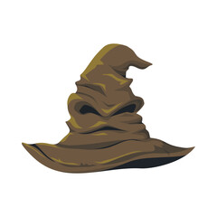 Magical Sorting Hat Vector Illustration, Perfect for themes of magic, fantasy, education, and destiny.