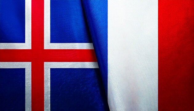 フランスの国旗とアイスランドの国旗(France Flag & Icelandic flag.)
