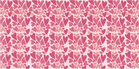 Pink lovely heart pattern for Valentine's day. Valentine's day heart decoration illustration. Vector illustration.