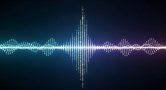 Vibrant Audio Waveform Visualization - A Symphony of Light and Sound. - Powered by Adobe