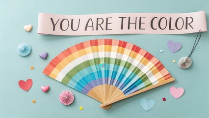 Rainbow fan with text expressing love and support