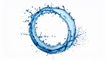 Water Splash Circle on White