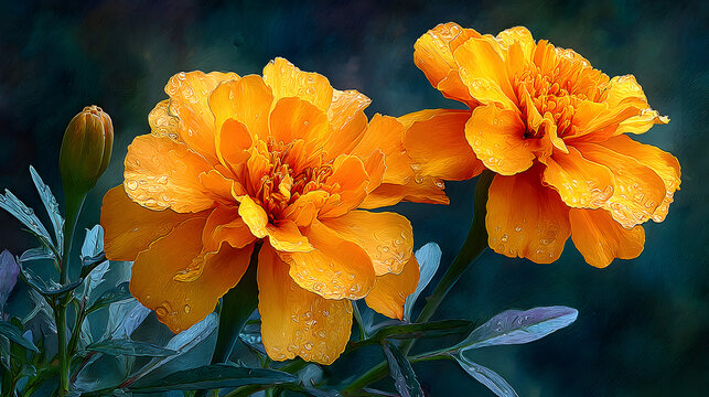 Marigold flowers cempasuchil for Day of the Dead on white background