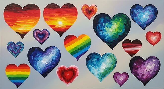 Colorful Hearts - A Vibrant Collection of Love and Diversity.