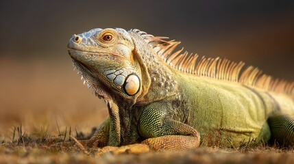 Fototapeta premium Green Iguana Close-Up