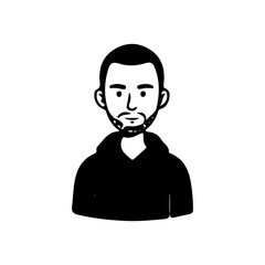Minimalist line art portrait collection of diverse men and women avatars in black and white style