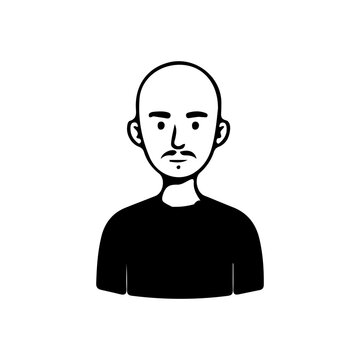 Minimalist line art portrait collection of diverse men and women avatars in black and white style