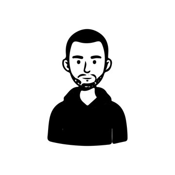 Minimalist line art portrait collection of diverse men and women avatars in black and white style